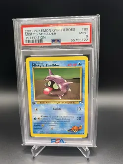 MISTY'S SHELLDER 2000 Pokemon GYM HEROES 1st Edition #89 PSA 9 MINT - Image 1