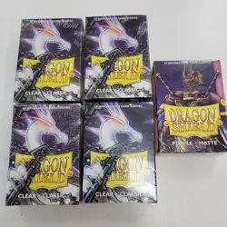 Japanese Clear Classic and Purple Matte 60 ct Dragon Shield Sleeves YuGiOh Size - Image 1