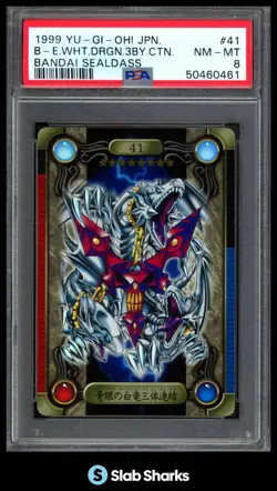 1999 YU-GI-OH! JPN #41 BLUE EYES WHITE DRAGON BANDAI SEALDASS PSA 8 - Image 1