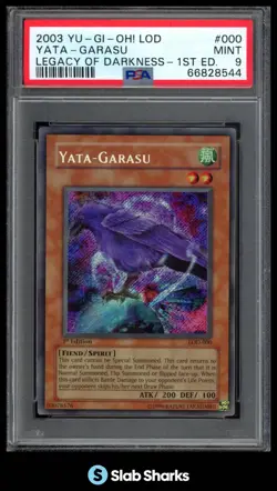 2003 YU-GI-OH! LEGACY OF DARKNESS 1ST EDITION #LOD-000 YATA-GARASU PSA 9 - Image 1