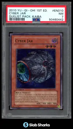 2010 YU-GI-OH! DUELIST PACK KAIBA #DPKB-EN010 CYBER JAR 1ST EDITION PSA 7 - Image 1