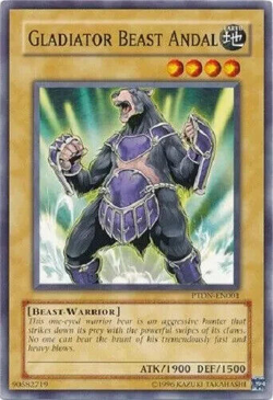 Gladiator Beast Andal - PTDN-EN001 - Common - Yugioh Card rare 1996 - Image 1