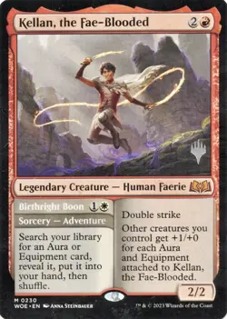 Kellan, the Fae-Blooded Silver promo stamped - Wilds of Eldraine MTG NM Card - Image 1