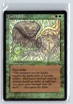 MTG Magic the Gathering Card - 2X Land Leeches - The Dark - Common - Image 1