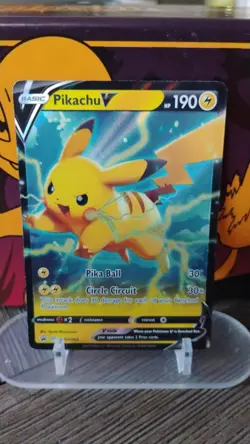 PIKACHU V Black Star Promo POKEMON Full-Art Holo 2020 Trading Card SWSH063 - Image 1