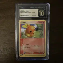 CGC 10 pristine 2003 Pokemon Ex Ruby & Sapphire Torchic 73/109 Card - Image 1