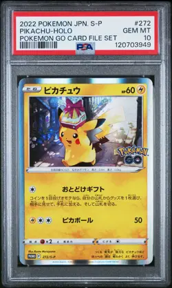 2022 POKEMON JPN S PROMO POKEMON GO CARD FILE SET #272 PIKACHU-HOLO PSA 10 - Image 1