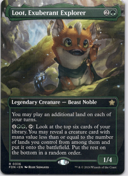 Loot, Exuberant Explorer (Borderless) [Foundations] (FDN) [MTG] Magic 336 - Image 1