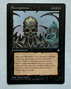 MTG Ice Age Necropotence Rare Good Condition - Image 1