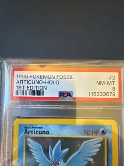 Pokemon Articuno Fossil 1st Edition 1999 Holo 2/62 PSA 8 NM-MT - Image 3