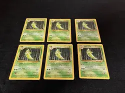 Metapod Stiffen/Stunspore 70 HP Pokemon Base Set TCG Card 54/102 - Lot of 6 - Image 2