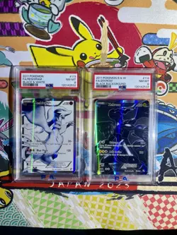 PSA 8 Pokemon TCG Reshiram 113/114 & Zekrom 114/114 Black and White Set - Image 1