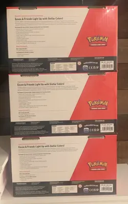 Pokemon TCG Prismatic Elite Trainer Box ETB Moon Ball Bundle Lot of 3 Sams Club - Image 2