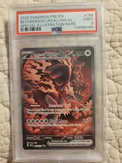 2025 Pokemon Prismatic Evolutions Bloodmoon Ursaluna ex FA SIR #168/131 PSA 9 - Image 1