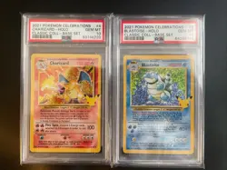 PSA 10 Pokemon Charizard And Blastoise 25th Celebrations SEQUENTIAL - Image 1