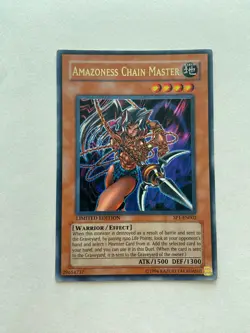 LIMITED Yugioh Amazoness Chain Master SP1-EN002 Promo - HP/MP - Image 1