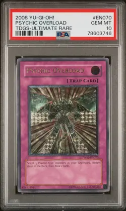 Yugioh Psychic Overload TDGS-EN070 The Duelist Genesis Ultimate Rare PSA 10 Gem - Image 1