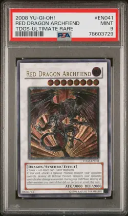 Yugioh Red Dragon Archfiend Ultimate Rare TDGS EN041 PSA 9 Mint - Image 1