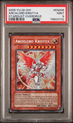 Yugioh PSA 9 Archlord Kristya Stardust Overdrive SOVR-EN096 Secret Rare Mint - Image 1