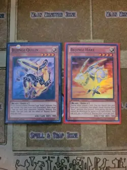 YUGIOH BUJINGI QUILIN MP14 + BUJINGI HARE LVAL SUPER 1ST ED NM - Image 1
