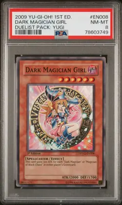 Yugioh PSA 8 NM-MT Dark Magician Girl DPYG-EN008 Super Rare 1st Edition - Image 1