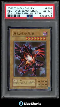 2001 YU-GI-OH! JPN #P5-01 RED EYES BLACK DRAGON ULTRA PARALLEL RARE PSA 6 - Image 1