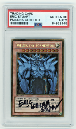 PSA Signed Eric Stuart Yu-Gi-Oh! Obelisk The Tormentor PGLD-EN030 1st Edition - Image 1