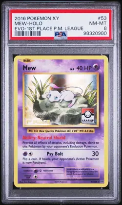 Pokemon Card - Mew - 53 - XY Evolutions 1st Place Promo - PSA 8 - Image 1