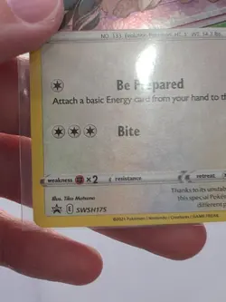 Eevee COSMOS HOLO Black Star PROMO card SWSH175 Sword & Shield Pokemon TCG 2021 - Image 3