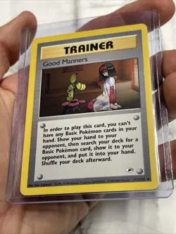 Good Manners Pokemon TCG Trainer 111/132 NM Vintage Nintendo Card Uncommon WOTC - Image 2