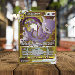 Mewtwo VSTAR Pokemon Gold Metal Card Gift/Display/Collectable - Image 1