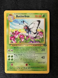 Butterfree Whirlwind/Mega Drain 70 HP Pokemon Jungle TCG Card 33/64 - Image 1