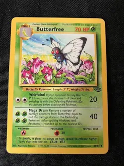 Butterfree Whirlwind/Mega Drain 70 HP Pokemon Jungle TCG Card 33/64 - Image 2