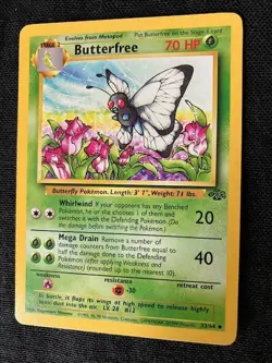 Butterfree Whirlwind/Mega Drain 70 HP Pokemon Jungle TCG Card 33/64 - Image 3