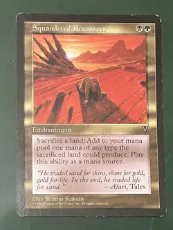 MTG English Magic Card SQUANDERED RESOURCES Visions LP/HP - Image 1