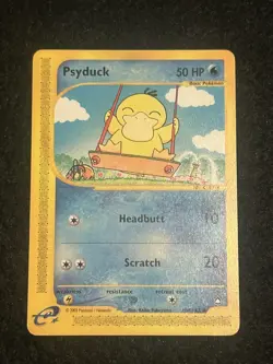 Psyduck 104/147 Aquapolis Pokemon Card WOTC Vintage NM-LP Condition - Image 1