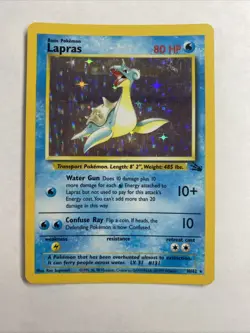 Pokemon Card - Lapras Fossil 10/62 Holo Rare - Image 1