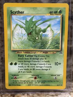 Pokemon TCG Scyther Neo Discovery 46/75 Unlimited Regular Uncommon Card WOTC - Image 1