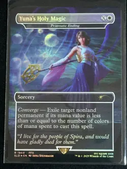 MTG Final Fantasy Secret Lair Yuna's Holy Magic Prismatic Ending Foil SP 2 - Image 1