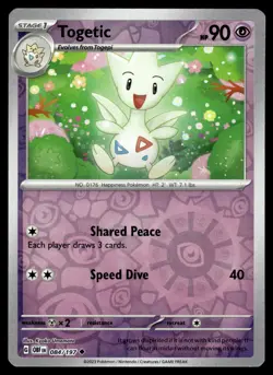 TOGETIC [FOIL] - 084/197 - OBSIDIAN FLAMES OBF POKEMON SV REVERSE - NM - Image 1