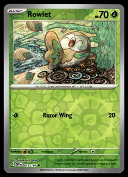 ROWLET [FOIL] - 013/197 - OBSIDIAN FLAMES OBF POKEMON SV REVERSE - NM - Image 1
