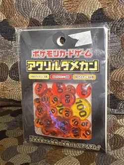 Pokemon TCG Acrylic Damage Counter Set Japan Exclusive Markers Official New Seal - Image 2