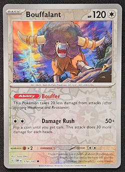 Bouffalant - 174/197 - NM - Uncommon Reverse Holo - Obsidian Flames - Pokemon - Image 1