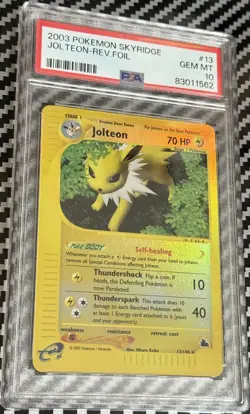 2003 Pokemon Skyridge #13 Jolteon Reverse Foil PSA 10 Card GEM MINT Rare Low Pop - Image 2
