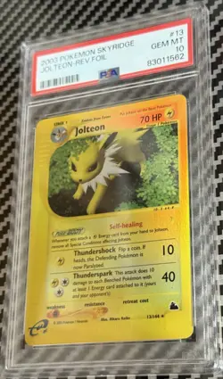 2003 Pokemon Skyridge #13 Jolteon Reverse Foil PSA 10 Card GEM MINT Rare Low Pop - Image 3