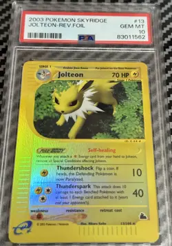 2003 Pokemon Skyridge #13 Jolteon Reverse Foil PSA 10 Card GEM MINT Rare Low Pop - Image 4