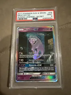 2017 POKEMON SUN & MOON SHINING LEGENDS SECRET #78 MEWTWO GX PSA 9 - Image 1