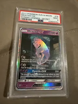 2017 POKEMON SUN & MOON SHINING LEGENDS SECRET #78 MEWTWO GX PSA 9 - Image 2