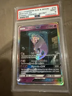 2017 POKEMON SUN & MOON SHINING LEGENDS SECRET #78 MEWTWO GX PSA 9 - Image 3