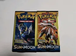 2 Packs Pokemon Sun and Moon Base Set 3 Card Mini Booster Pack New Sealed - Image 1